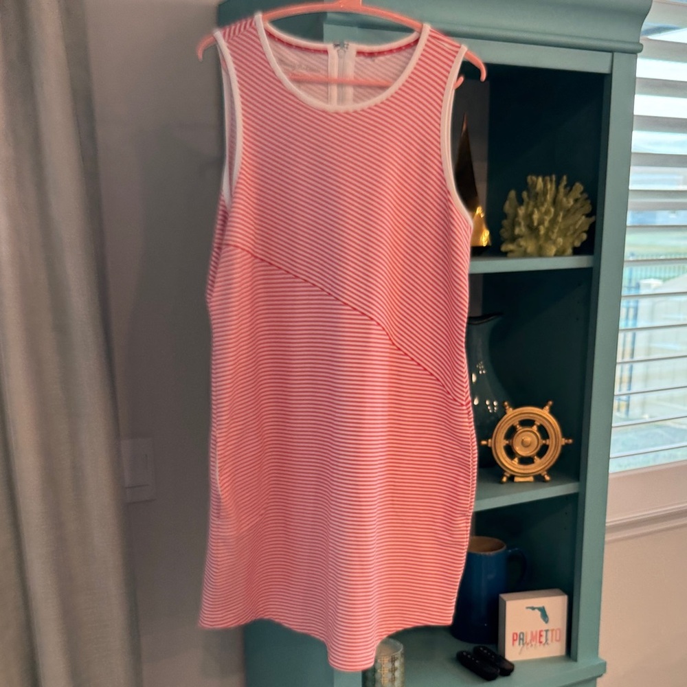 Tommy Bahama Red and White Striped Dress L